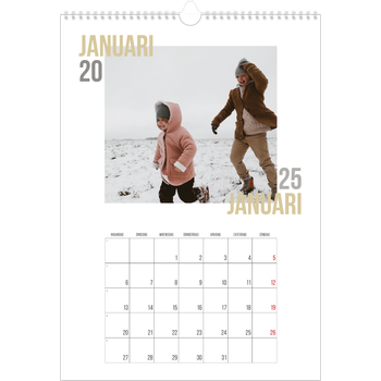 Fotokalender A3 — Dubbele tekst