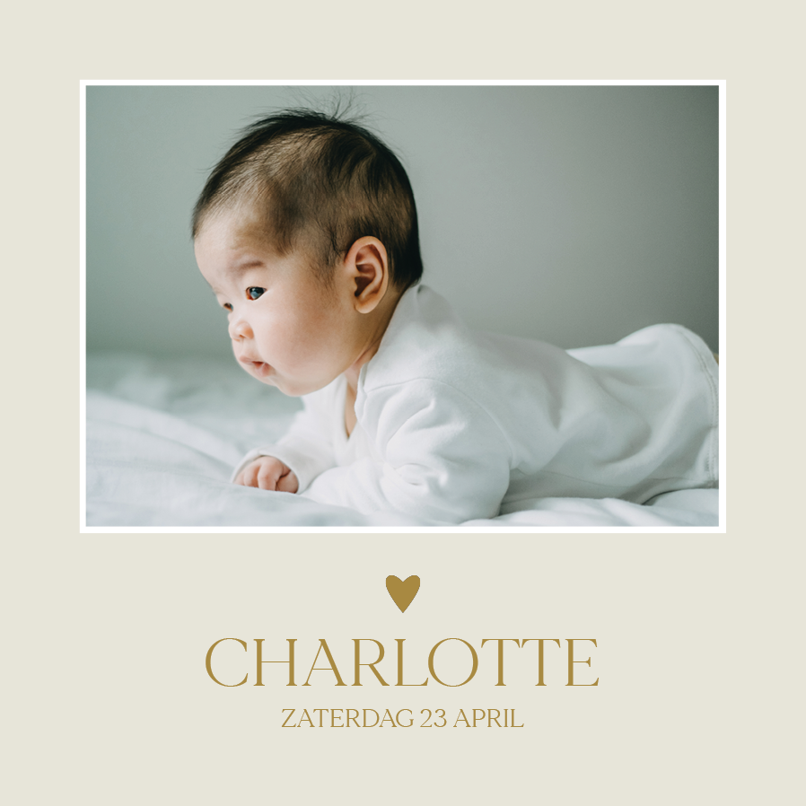 Uitnodigingen — Gouden hartje