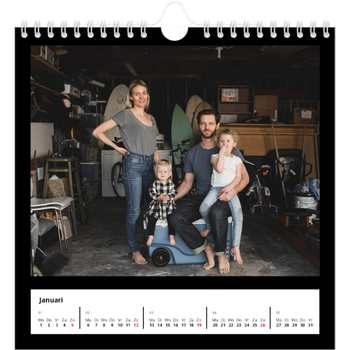 Fotokalender Vierkant — Foto in zwart kader
