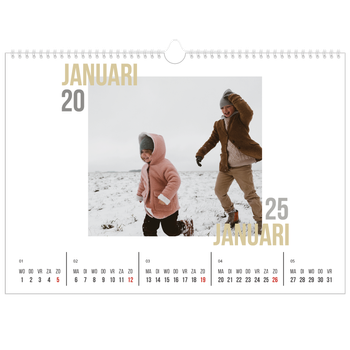 Fotokalender A3 — Dubbele tekst
