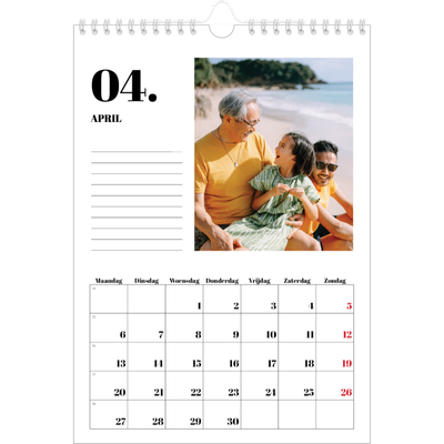 Fotokalender A4 (20 x 30 cm) — Serif en momenten [April]