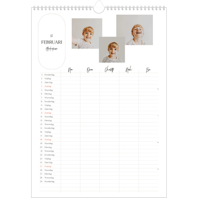 A3 Familieplanners — Grootse plannen - gezinsplanner 5 personen [Februari]