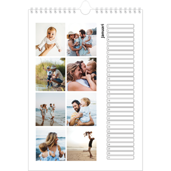 Fotokalender A4 — Eenvoudig blokkenpatroon