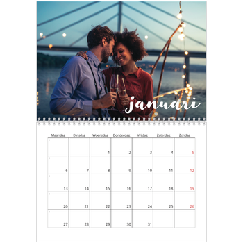 Fotokalender A4 Dubbel — Schuingedrukte letters