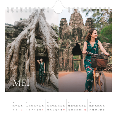 Jaarkalenders vierkant — Schreefletters [omslag]