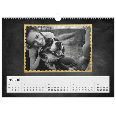 Fotokalender A3 — Foto in glitterrand [Februari]