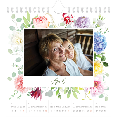 Jaarkalenders vierkant — Klassieke bloemen [April]