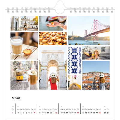Jaarkalenders vierkant — Collage in blokkenpatroon [Maart]