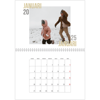 Fotokalender A4 Dubbel — Dubbele tekst
