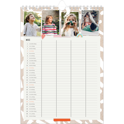 A4 Familieplanners — Rustiek - gezinsplanner 4 personen [omslag]