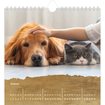 Fotokalender Vierkant — Bladgoud randjes