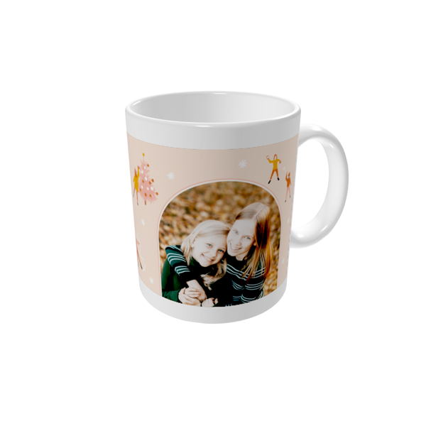 Mok bedrukken — Sneeuwengel en ski's