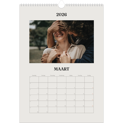 A3 Jaarkalender — Simpel ivoor [Maart]