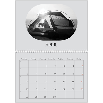 Fotokalender A4 Dubbel (30 x 40 cm) — De open weg [April]