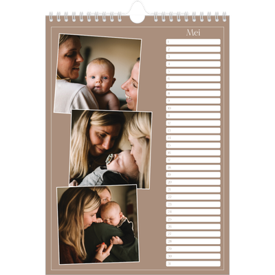 Verjaardagskalenders A4 — Gemaakte herinneringen [Mei]