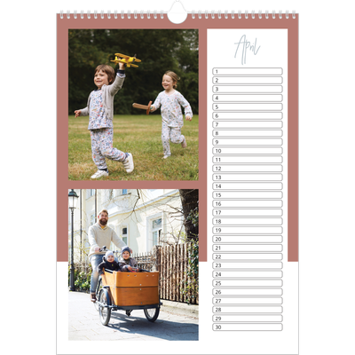 Verjaardagskalenders A3 — Aardse frames [April]