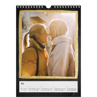 Fotokalender A4 (20 x 30 cm) — Foto in glitterrand [omslag]