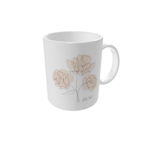 Mok bedrukken — Zachte bloemenlijnen