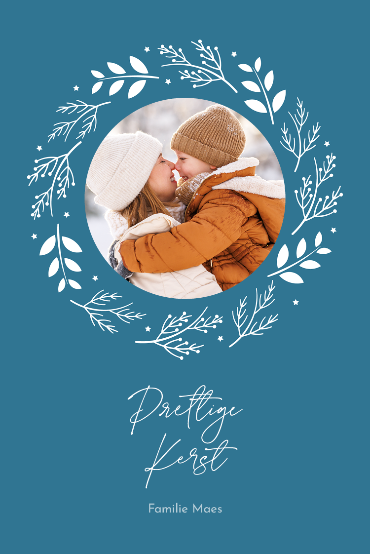 Fotokaarten — Winterhulst frame - blauw