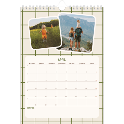 Fotokalender A4 (20 x 30 cm) — Retro patronen [April]