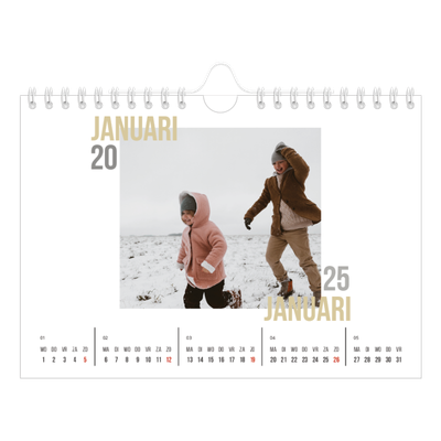 Fotokalender A5 — Dubbele tekst [Januari]