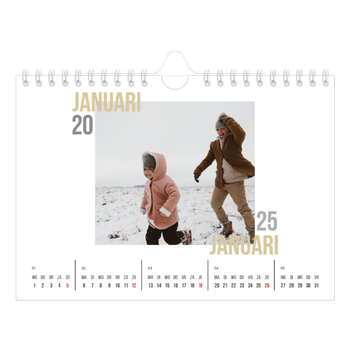 Fotokalender A5 — Dubbele tekst