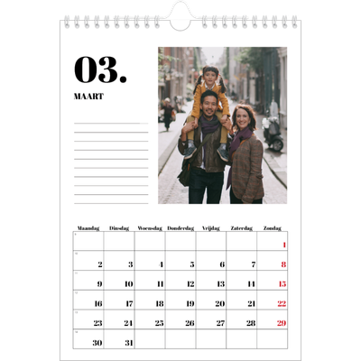 Fotokalender A4 (20 x 30 cm) — Serif en momenten [Maart]