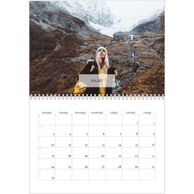 Fotokalender A4 Dubbel (30 x 40 cm) — Klassieke kalender [Maart]