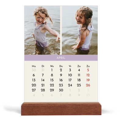 Bureaukalender met houten standaard  — Pastel hoofdstukken [April]