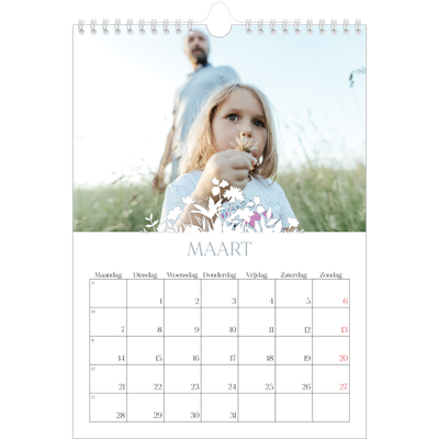 Fotokalender A4 (20 x 30 cm) — Bloemen motief [Maart]