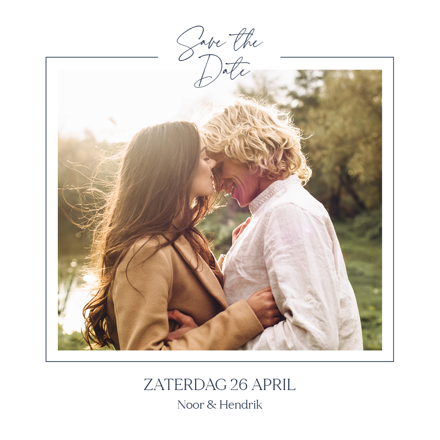 Save the date — Minimalistische bruiloft