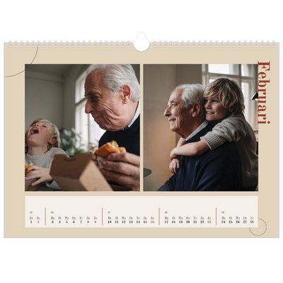 Fotokalender A3 — Asymmetrische tekst [Februari]