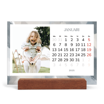 Bureaukalender met houten standaard — Verfkwast effect
