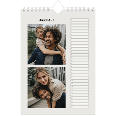 Fotokalender A5 — Simpel ivoor [Januari]