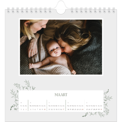 Jaarkalenders vierkant — Hand gemaakte bloemen [Maart]