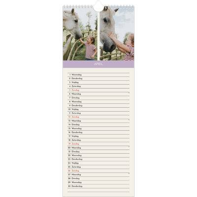 Smalle kalender  — Pastel hoofdstukken [April]