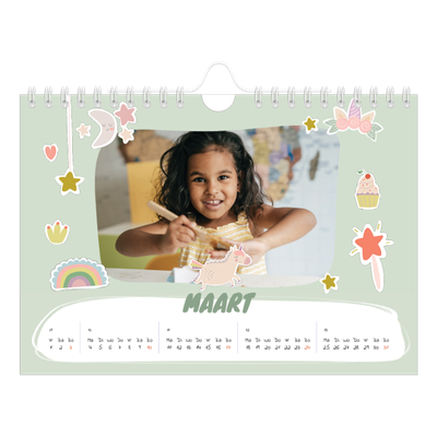 Fotokalender A5 — Regenboog eenhoorn [Maart]