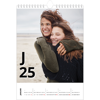 Fotokalender A4 — Letter stijl
