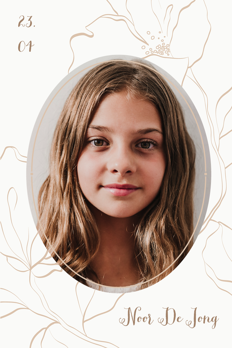 Uitnodigingen — Bloem kalligrafie