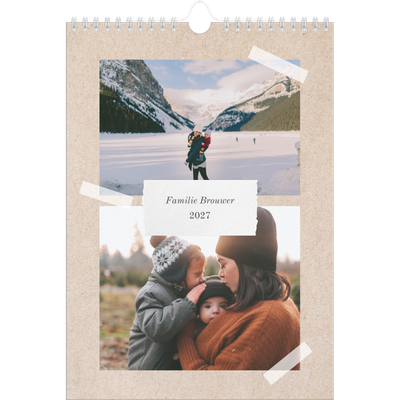 A4 Familieplanners — Natuurlijke handcraft - gezinsplanner 4 personen [omslag]