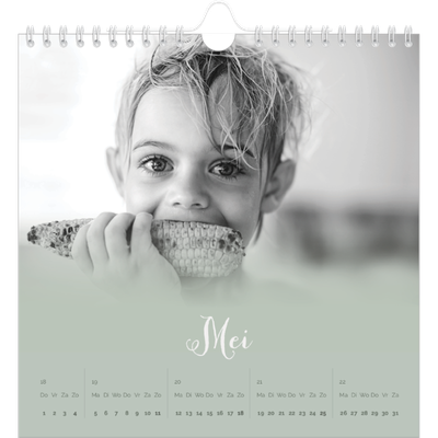 Jaarkalenders vierkant — Zachtgroen kleurverloop [omslag]