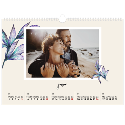 Fotokalender A3 — Geverfde bloemen [Januari]