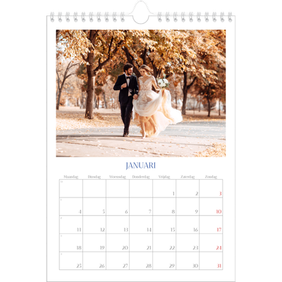 Fotokalender A4 (20 x 30 cm) — Kobalt klassieker [Januari]