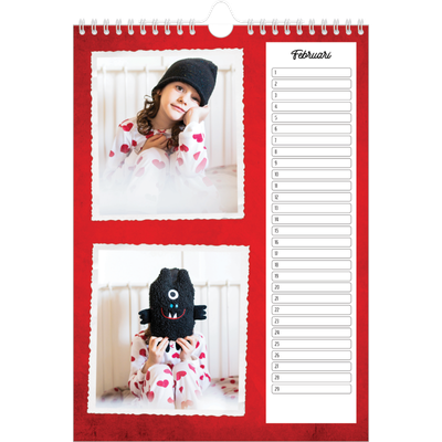 Verjaardagskalenders A4 — Fotocollage [Februari]