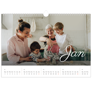 Fotokalender A3 — Handgeschreven maanden