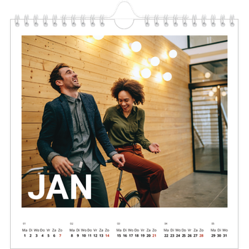 Fotokalender Vierkant — Grote maandaanduiding