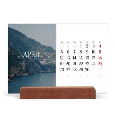 Bureaukalender met houten standaard  — Eindeloze ontsnapping [April]