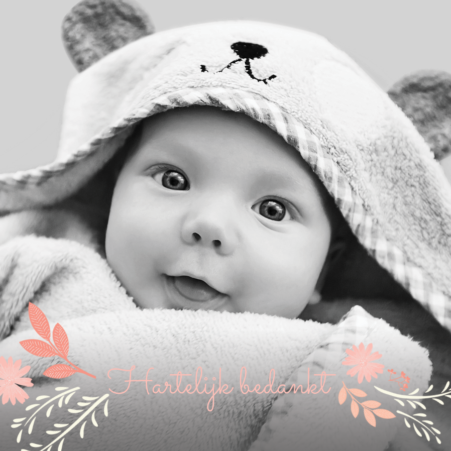 Bedankkaarten — Bloem baby