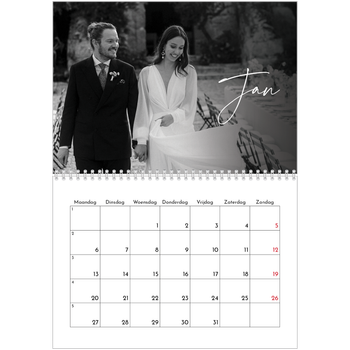 Fotokalender A4 Dubbel — Elegant schrift