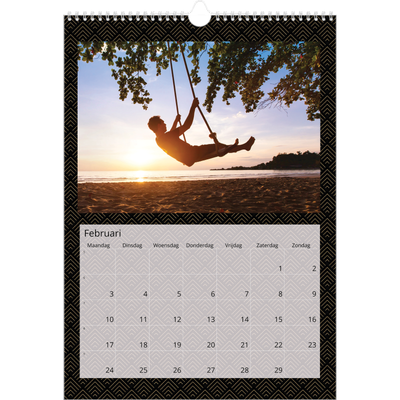 A3 Jaarkalender — Geometrisch achtergrondpatronen [Februari]